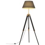 Maisonchic - lampadaire à trépied, lampe sur pied, lampadaire salon noir et doré bois de teck massif ... Maisonchic - lampadaire à trépied, lampe sur pied, lampadaire salon noir et doré bois de teck massif ...