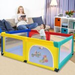 Maisonchic - parc b�b� portable 120x190x69cm 50 boules color�es barri�re s�curit� antid�rapantes 3 ans ...