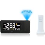 Rveil station baromtrique smart, plastique, noir, 16, 8x3, 2x7, 3 cm