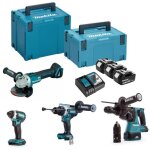 Makita - combopack 4 outils 18v (3x5, 0 ah) en coffret dlx4159tj Makita - combopack 4 outils 18v (3x5, 0 ah) en coffret dlx4159tj