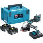Makita dga513rfj meuleuse d'angle sans fil  125 mm 18 v / 2x 3, 0 ah batterie + chargeur dans makpac ...