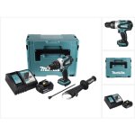 Makita dhp 458 rt1j perceuse visseuse percussion sans fil 18v 91nm + 1x batterie 5. 0ah + chargeur + ...