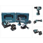 Makita - dlx 2190 tj1 kit combin� perceuse - visseuse sans fil ddf 484 + meuleuse d'angle sans fil dga ...