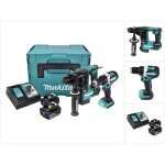 Makita - dlx 2271 tj kit combin� perceuse - visseuse sans fil ddf 484 + marteau perforateur sans fil ...