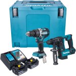 Makita dlx 2278 rfj kit combin� batterie + perceuse - visseuse � percussion 54 nm dhp 484 + marteau perforateu ...