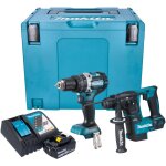 Makita dlx 2278 rt1j kit combin� batterie + perceuse - visseuse � percussion 54 nm dhp 484 + marteau ...