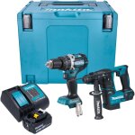 Makita dlx 2278 st1j kit combin� batterie + perceuse - visseuse � percussion 54 nm dhp 484 + marteau ...