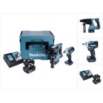 Makita - dlx 2372 tj kit combin� marteau perforateur sans fil dhr 242 + visseuse � choc sans fil dtw ...