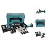 Makita dpj 180 ryj 18 v li - ion fraiseuse rainureuse sans fil en makpac + 2 x 1. 5 ah batterie + chargeur ...