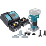 Makita - drt 52 sg fraiseuse de bords sans fil 18 v 6 mm brushless + 2x batterie 6, 0 ah + chargeur