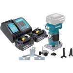 Makita - drt 52 st fraiseuse de bords sans fil 18 v 6 mm brushless + 2x batterie 5, 0 ah + chargeur