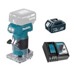Makita drt52rt1 affleureuse 18v � 6mm lxt + 1 x 5. 0ah batteries + chargeur