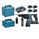 Makita - perforateur - burineur sds + dhr264pt4j - 36v - 2x18v li - ion 5ah - 26mm - 4xbatteries - 1xchargeur ...