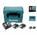 Makita - power source kit 18v li: 2x batteries bl1860b 6, 0ah + chargeur dc18rc ( 199480 - 6 ) + coffret ...
