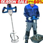 Malaxeur �lectrique, malaxeur � b�ton r�glable � 6 vitesses, malaxeur portatif � palettes 2600w, 0 - ...