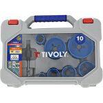 Tivoly - mallette de 10 pices - 7 scies cloches bi - mtal cobalt 8%  19  68mm + 2 pilotes + 1 cl ...