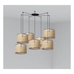 Faro barcelona - faro mambo suspension suspension en rotin noir �450 7 lumi�res