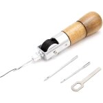 Manche en bois en cuir couture poin�on kit, stitcher main professionnelle main en cuir machine � coudre, ...