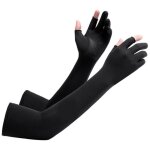 Manchons de bras en soie glac�e anti - d�rapants, allong�s avec protection uv pour le cyclisme, la p�che ...