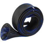 Manchon tress� extensible pour canne � p�che - protection de rod cover (noir bleu)