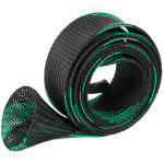 Manchon tress� extensible pour canne � p�che - protection de rod cover (noir vert)