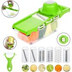 Mandoline cuisine multifonction 6 en 1, coupe - l�gumes avec r�cipient pour legume pour pommes, bpa free ...