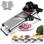 Mandoline r�glable en acier inoxydable avec lame tranchante int�gr�e, coupe - l�gumes multifonctionnelle, ...