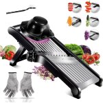 Mandoline r�glable, mandoline de cuisine professionnelle pour fruits et l�gumes, mandoline en acier inoxydable ...