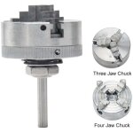 Mandrin 4 mors renforc� pour tour � bois / m�taux - alliage zinc r�sistant - serrage auto - centrant ...