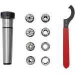 Mandrin � c�ne morse mk4 er25 m16 avec jeu de 8 pinces er25 (4 / 5 / 6 / 8 / 10 / 12 / 14 / 16 mm)