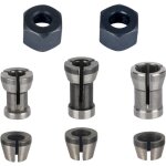 Mandrin de fraiseuse - lot de 8, collet mandrin affleureuse (6 mm, 6. 35 mm, 8 mm), pince de serrage ... Mandrin de fraiseuse - lot de 8, collet mandrin affleureuse (6 mm, 6. 35 mm, 8 mm), pince de serrage ...