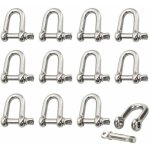 Manille inox 12 pi�ces m4 manille inox acier manille de levage manille d'anneau de d de cha�ne manille ...