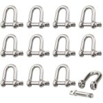 Manille inox 12 pi�ces m4 manille inox acier manille de levage manille d'anneau de d de cha�ne manille ...