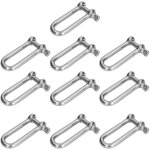 Manille en d longue en acier inoxydable 304, vis d'ancrage droite, connecteur de cha�ne ou de c�ble (10 ...