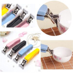 Maniques anti - br�lure plats en acier inoxydable silicone caoutchouc poign�e pour bol