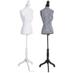 Mannequin de couture t220, mousse synth�tique, torse f�minin - blanc avec dentelle