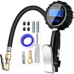 Manom�tre num�rique pour pneus, 200 psi, pistolet de gonflage et compresseur avec �cran lcd pour voiture, ...