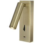 Mantra - applique, applique led tarifa usb - c laiton en metal