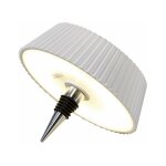 Lampe design, eclairage bouche bouteille rechargeable relax blanc en metal mantra
