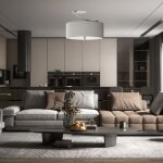 Mantra - plafonnier design, plafonnier eve 2l cr�me / chrome en fabric