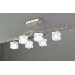 Mantra - plafonnier design, semi plafonnier cuadrax 6l nickel en metal Mantra - plafonnier design, semi plafonnier cuadrax 6l nickel en metal
