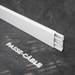 Mon march� d�co - plinthe passe - c�ble pvc 80 mm - blanc - 2. 60 m, lot de 5