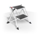 Marche pied 2 marches pliant & anti - d�rapant l�ger en acier - max 150kg msv