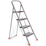 Marchepied, 4 marches, pliable, escabeau domestique avec poign�e �lev�e, patins antid�rapants et profil ...