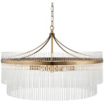 Marietta grand plafonnier suspendu en laiton antique, verre transparent, 7 x e14 - endon