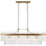 Marietta plafonnier suspendu de bar en laiton antique, verre transparent, 4 x e14 - endon