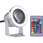 Marine boat yacht 10w 12v rgb led spot light lampe anti - pluie avec t�l�commande blanc argent�