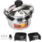 Marmite à pression en aluminium, fond composé antidéflagrant, autocuiseur de grande capacité pour cuisinières ... Marmite à pression en aluminium, fond composé antidéflagrant, autocuiseur de grande capacité pour cuisinières ...