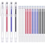 Marqueurs effa�ables � chaud, 4 couleurs de marqueurs pour tissus avec 16 recharges, marqueurs interchangeable ...