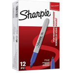 Marqueur permanent sharpie� pointe fine ogive bleue sachet de 12 - sharpie